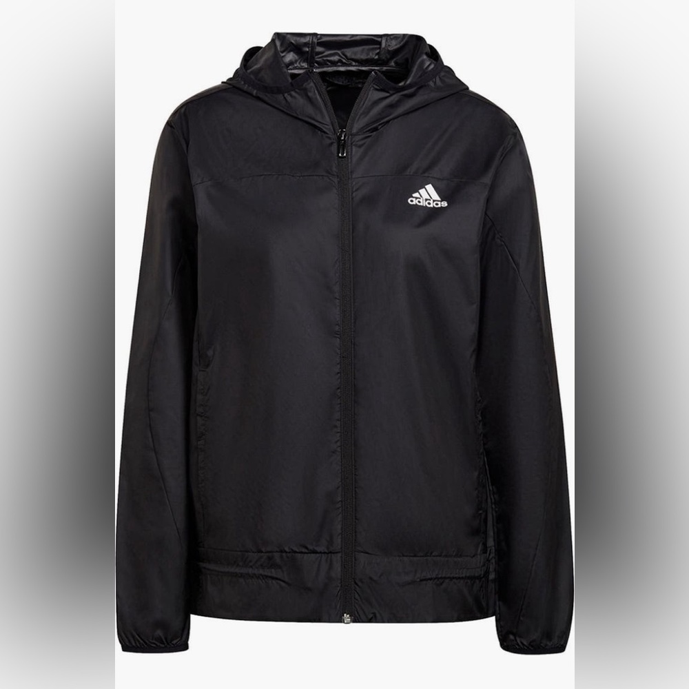 Adidas womans Windbreaker Jacket Black Lightweight